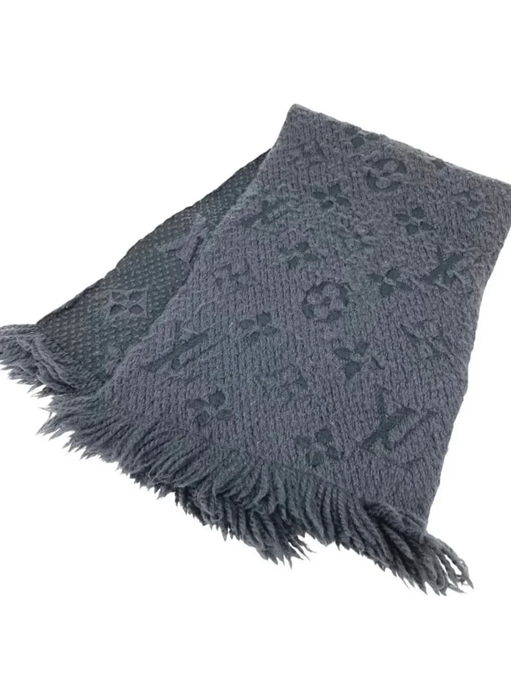 Louis Vuitton Scarf Echarpe Logomania Mix Wool Dark Gray